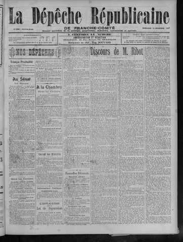 19/12/1906 - La Dépêche républicaine de Franche-Comté [Texte imprimé]