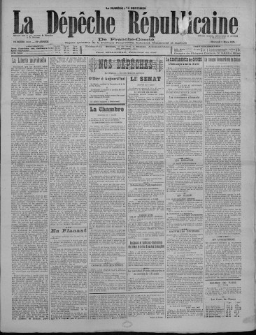08/03/1922 - La Dépêche républicaine de Franche-Comté [Texte imprimé]