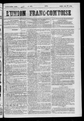 29/04/1876 - L'Union franc-comtoise [Texte imprimé]