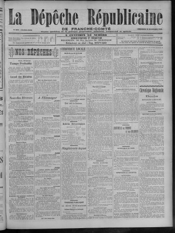 18/11/1906 - La Dépêche républicaine de Franche-Comté [Texte imprimé]