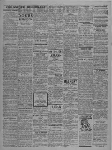 04/06/1940 - Le petit comtois [Texte imprimé] : journal républicain démocratique quotidien