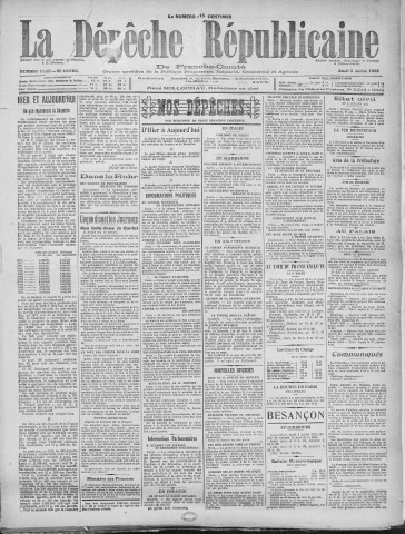 03/07/1924 - La Dépêche républicaine de Franche-Comté [Texte imprimé]