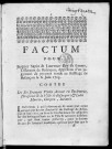 Factum pour Jacques Sapin et Laurence Bey, sa femme... appellans d'un jugement de preuves rendu au bailliage de Besançon le 6 juin 1703 contre les Srs François Varin, avocat en Parlement ; ... et Louis Martin, citoyen, intimés [Sign. : de Surmont ; Perreciot, procureur]