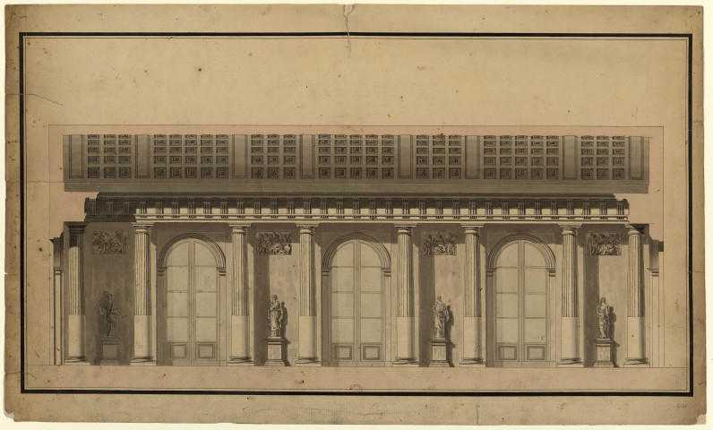 Colonnade, élévation [Dessin] , 1750-1799