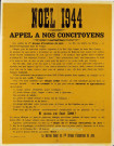 Noël 1944 : Appel du service social du 1er groupe d'escadrons du Jura., affiche
