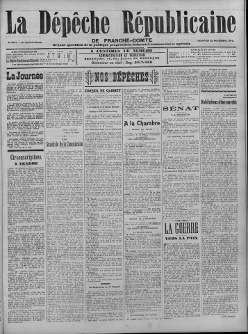 22/11/1912 - La Dépêche républicaine de Franche-Comté [Texte imprimé]
