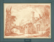 47 - Route avec un pont dans les environs de Naples , Naples, 1760