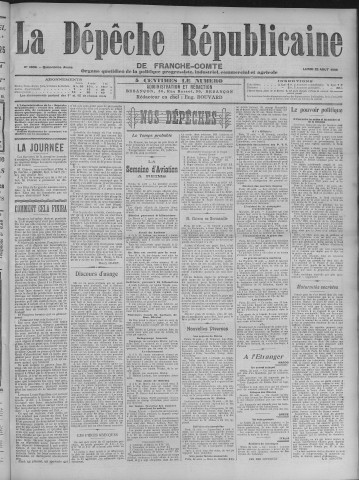 23/08/1909 - La Dépêche républicaine de Franche-Comté [Texte imprimé]