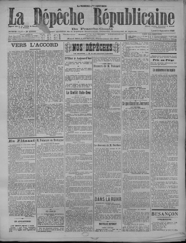 03/09/1923 - La Dépêche républicaine de Franche-Comté [Texte imprimé]