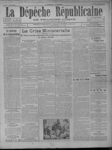 10/12/1930 - La Dépêche républicaine de Franche-Comté [Texte imprimé]