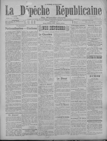 11/12/1920 - La Dépêche républicaine de Franche-Comté [Texte imprimé]