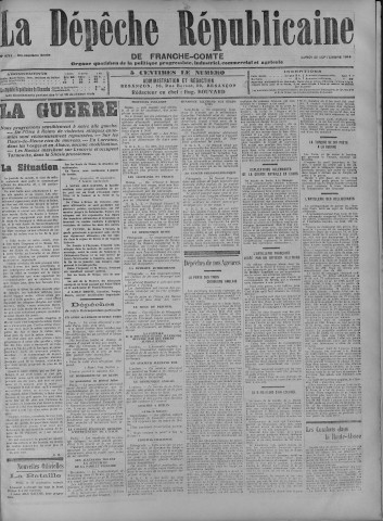28/09/1914 - La Dépêche républicaine de Franche-Comté [Texte imprimé]