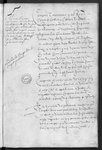 Comptes de la Ville de Besançon, recettes et dépenses, Compte de Charles Guillemin (1er juin 1644 - 31 mai 1645)