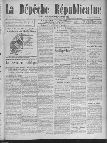 02/02/1908 - La Dépêche républicaine de Franche-Comté [Texte imprimé]
