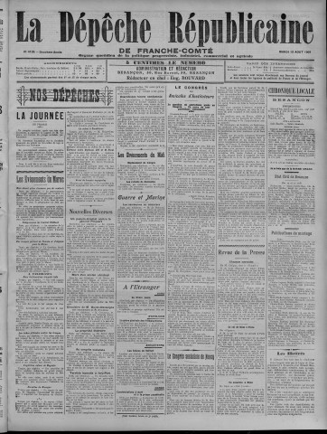 13/08/1907 - La Dépêche républicaine de Franche-Comté [Texte imprimé]
