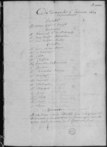 Registre des délibérations municipales 1er janvier - 31 décembre 1679