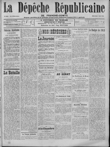 07/05/1913 - La Dépêche républicaine de Franche-Comté [Texte imprimé]