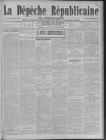 20/11/1909 - La Dépêche républicaine de Franche-Comté [Texte imprimé]