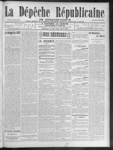 28/01/1907 - La Dépêche républicaine de Franche-Comté [Texte imprimé]