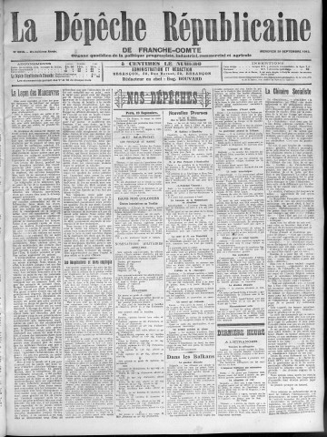 24/09/1913 - La Dépêche républicaine de Franche-Comté [Texte imprimé]