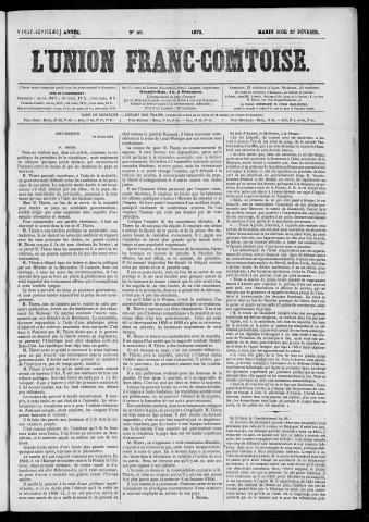 27/02/1872 - L'Union franc-comtoise [Texte imprimé]