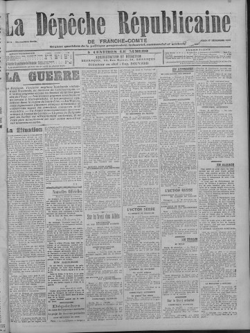17/12/1914 - La Dépêche républicaine de Franche-Comté [Texte imprimé]