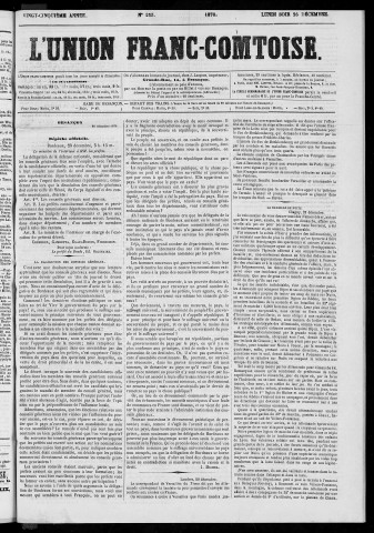 26/12/1870 - L'Union franc-comtoise [Texte imprimé]