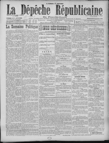 21/09/1924 - La Dépêche républicaine de Franche-Comté [Texte imprimé]