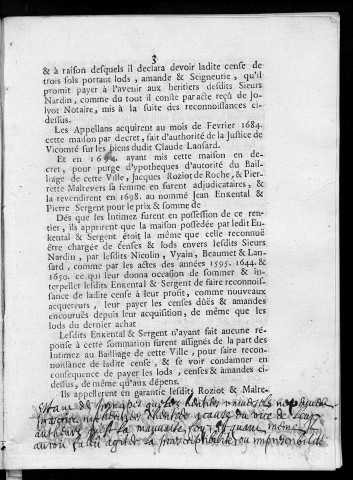 Factum pour les sieurs François Varin, avocat en Parlement... et Louis Martin... demandeurs... contre Jacques Sapin & Laurence Bey sa femme, appelans... /