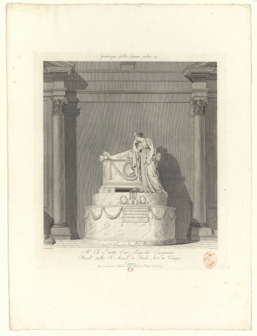 Tombeau du comte Victor Alfieri commandé par la Comtesse à Canova, en 1807 [image fixe] / Ant. Canova inv., P. Fontana inc. , 1807