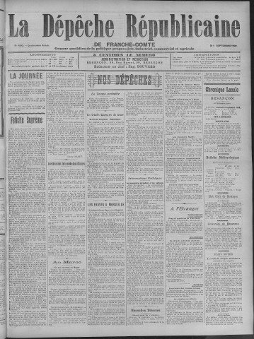 17/09/1909 - La Dépêche républicaine de Franche-Comté [Texte imprimé]