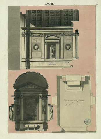 Plan et coupes de la chapelle Altieri à la Minerve à Rome / Pierre-Adrien Pâris , [S.l.] : [P.-A. Pâris], [1700-1800]