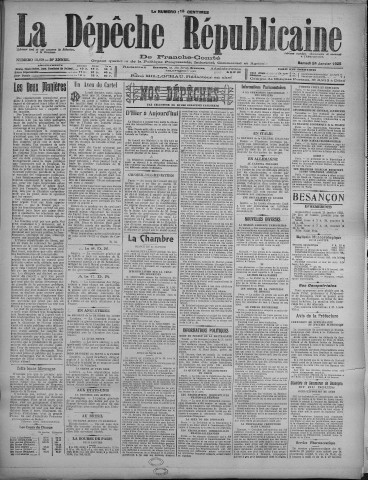 24/01/1925 - La Dépêche républicaine de Franche-Comté [Texte imprimé]