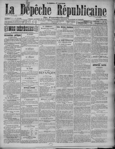 13/05/1926 - La Dépêche républicaine de Franche-Comté [Texte imprimé]
