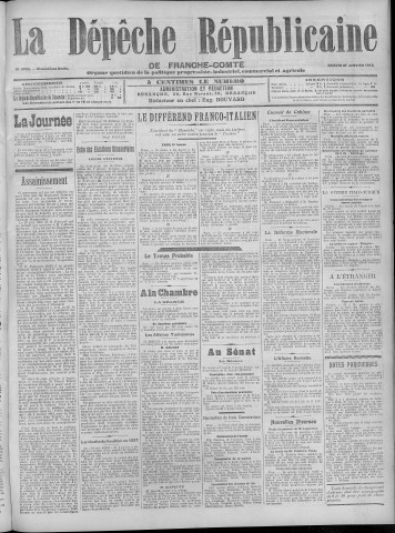 27/01/1912 - La Dépêche républicaine de Franche-Comté [Texte imprimé]