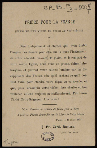 Monseigneur Labeuche François Né à Hyemondans en 1851, ordonné prêtre en 1875, Evêque de Belley, sacré à Besançon 19 aoôut 1906 [Image fixe] , 1906