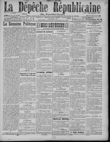 30/01/1927 - La Dépêche républicaine de Franche-Comté [Texte imprimé]