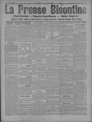 05/02/1920 - La Dépêche républicaine de Franche-Comté [Texte imprimé]