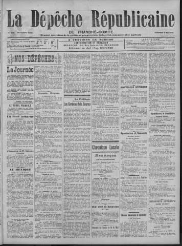 08/05/1914 - La Dépêche républicaine de Franche-Comté [Texte imprimé]