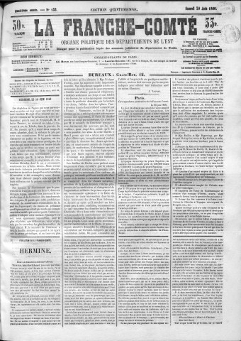 30/06/1860 - La Franche-Comté : organe politique des départements de l'Est