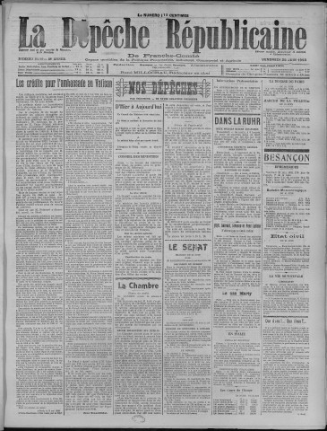 22/06/1923 - La Dépêche républicaine de Franche-Comté [Texte imprimé]