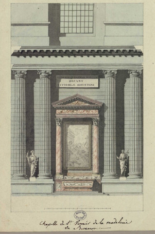 Chapelle de Saint-Vernier de la Madeleine de Besançon [dessin] / [par Bertrand] , [S.l. : Besançon ?] : [Cl.-J.-A. Bertrand], [vers 1780]