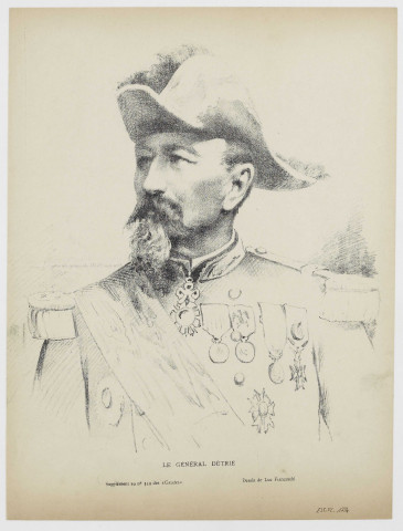 Le Général Détrie [image fixe] / Dessin de Luc Franceschi supplément au n° 359 des "Gaudes", 1800/1899