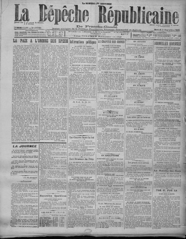 01/09/1928 - La Dépêche républicaine de Franche-Comté [Texte imprimé]
