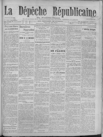 07/03/1919 - La Dépêche républicaine de Franche-Comté [Texte imprimé]