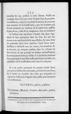 Extrait du procès-verbal de la Société des Amis de la Constitution de Besançon. rédigé à la séance publique du 8 avril 1792, l'an IV de la liberté