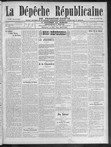 26/01/1907 - La Dépêche républicaine de Franche-Comté [Texte imprimé]