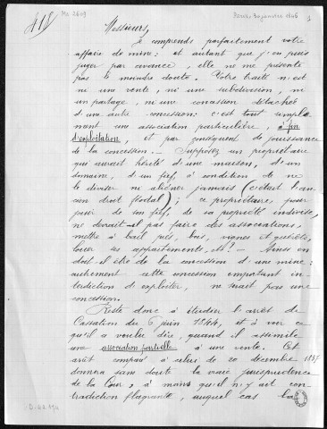 Ms 2609 - Tome II. 1846, janvier-1848, octobre. Lettres de Pierre-Joseph Proudhon aux frères Gauthier (copies)