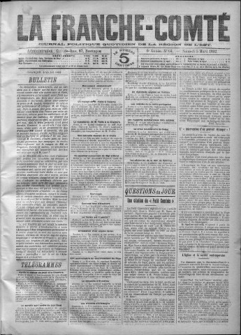 05/03/1892 - La Franche-Comté : journal politique de la région de l'Est