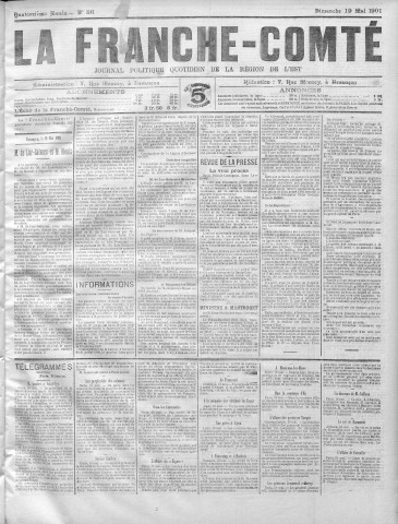 19/05/1901 - La Franche-Comté : journal politique de la région de l'Est